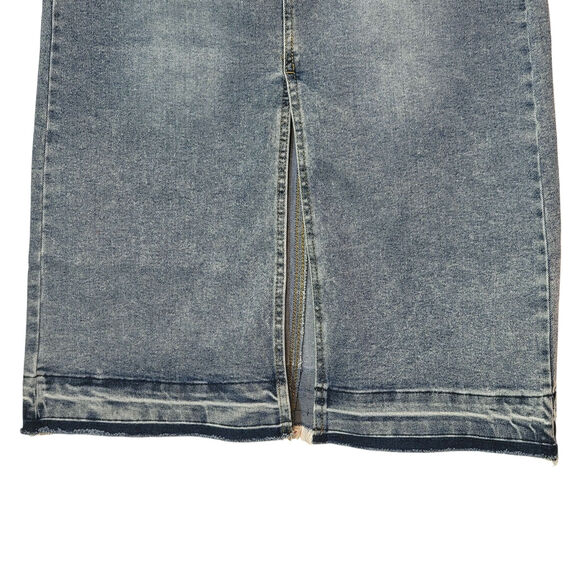 Kensie Jeans The High Rise Midi Skirt Vintage Luxe Blue Denim Casual Classic 10 - Picture 4 of 11